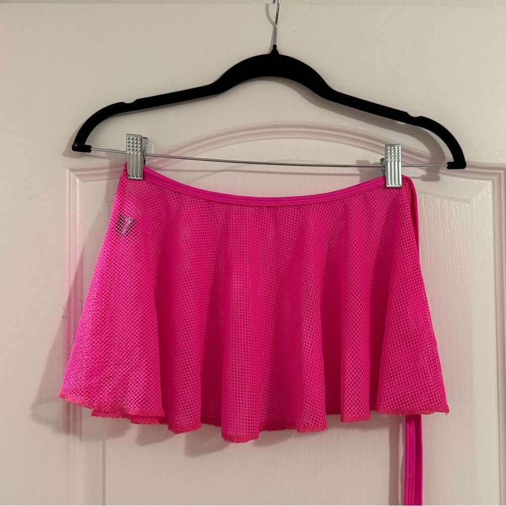 NWOT Hot Pink Rave Mesh Mini Skirt